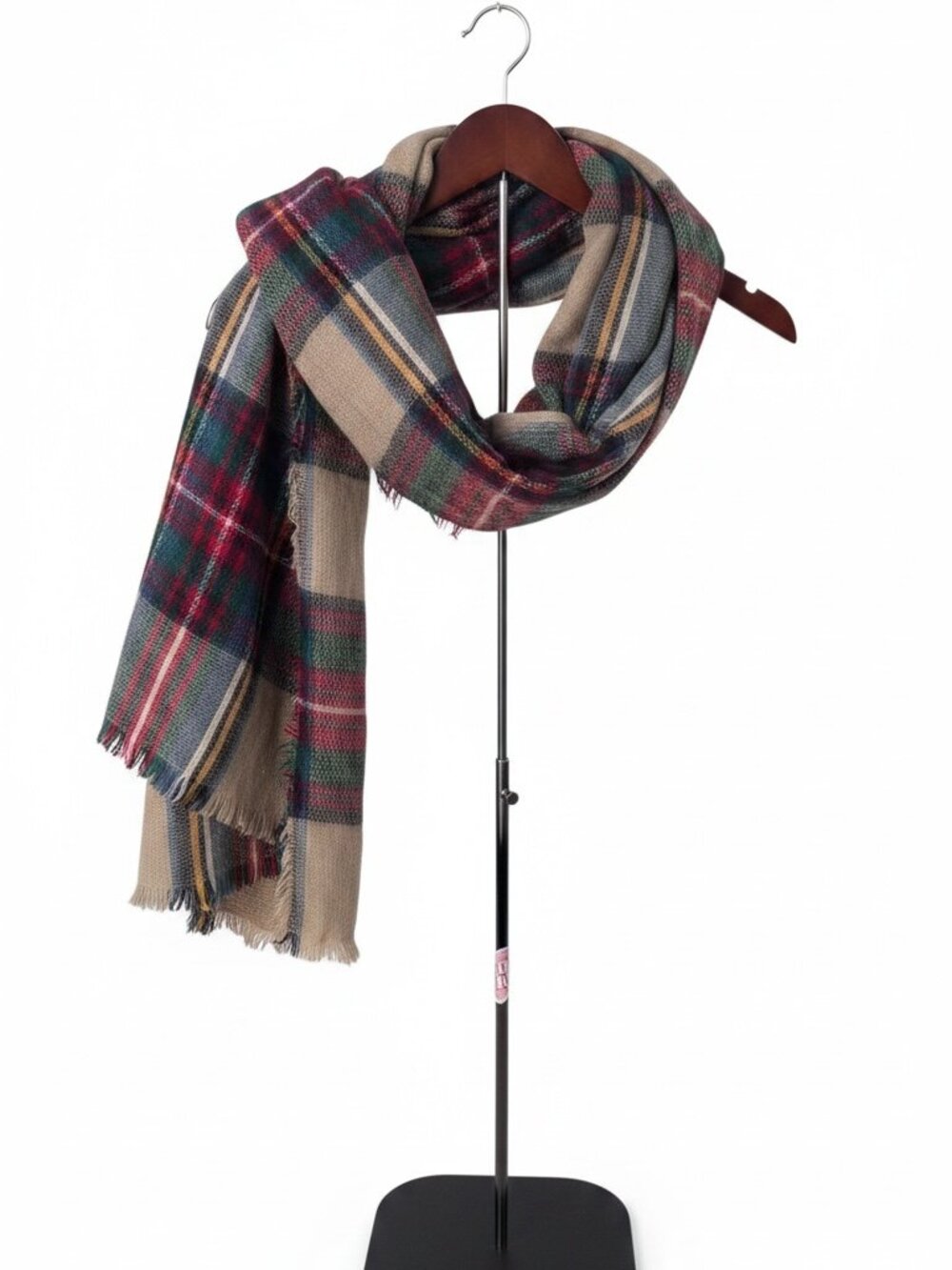 ZARA Accessories Plaid Fringe Scarf – M